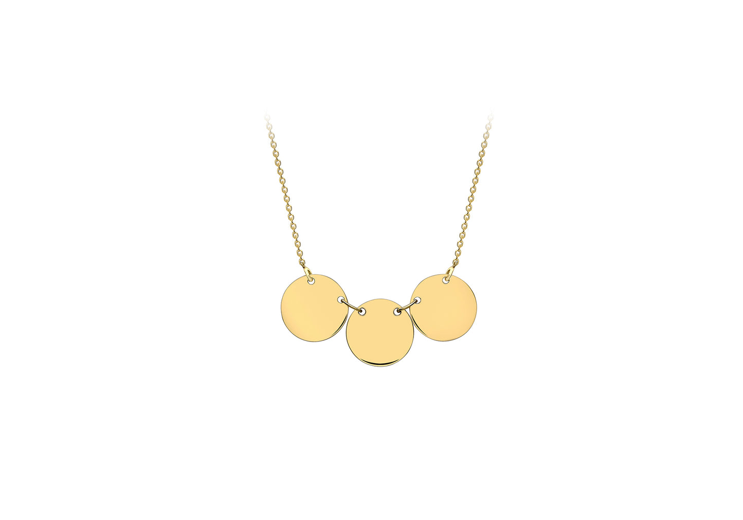 9ct Yellow Gold Triple Disc Personalising Necklace