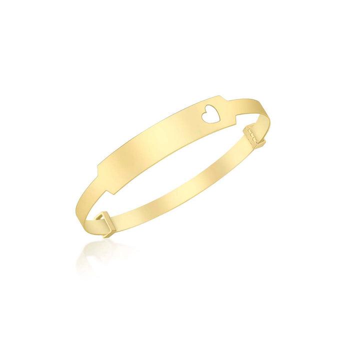 9ct Yellow Gold Heart Cut Out Baby Bangle