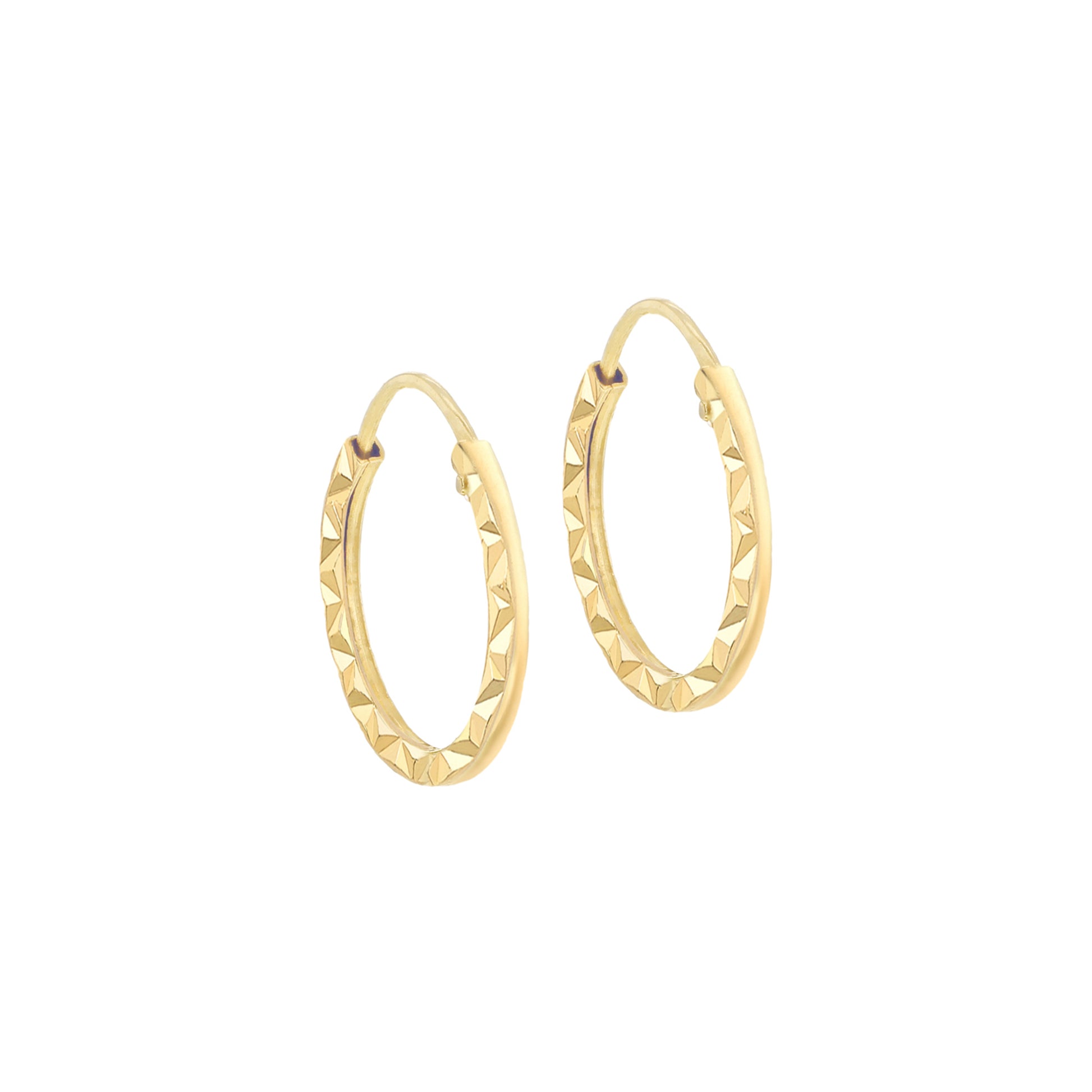 9ct Yellow Gold 10mm Hoop Earrings