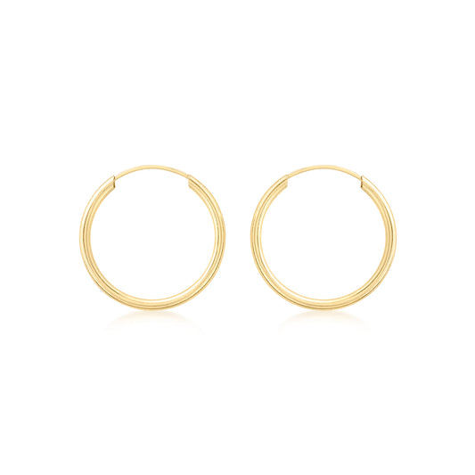 9ct Yellow Gold 20mm Sleeper Hoop Earrings