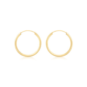9ct Yellow Gold 18mm Sleeper Hoop Earrings