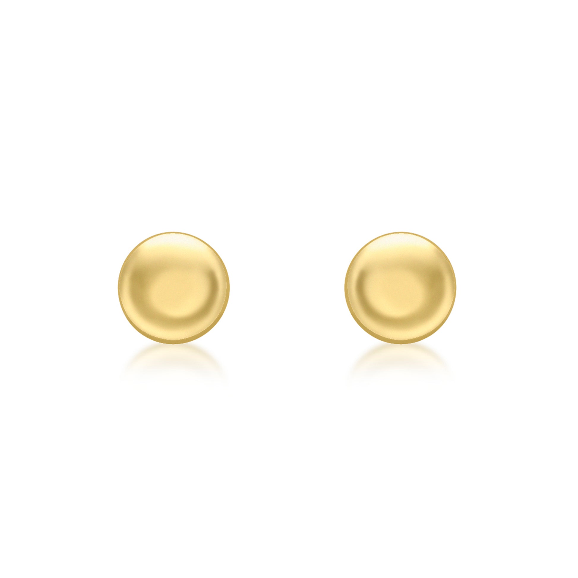 9ct Yellow Button Stud Earrings