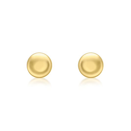 9ct Yellow Button Stud Earrings