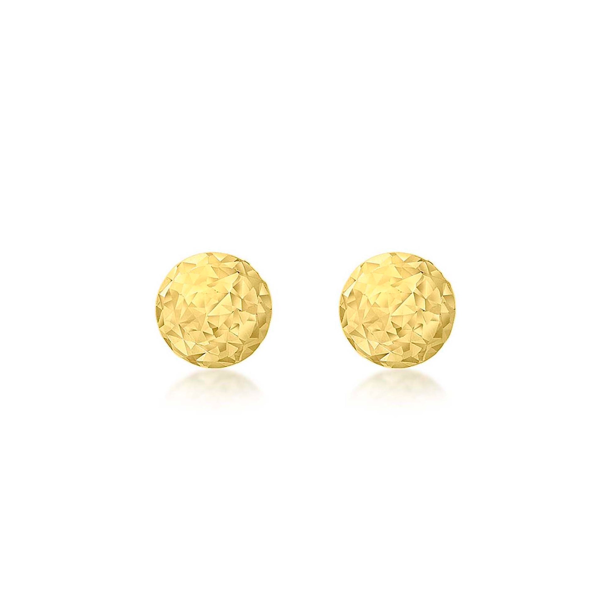 9ct Yellow Gold Diamond cut Ball stud Earrings