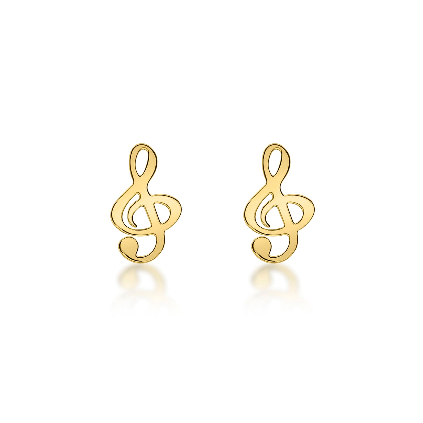 9ct Yellow Gold Treble Clef Earrings