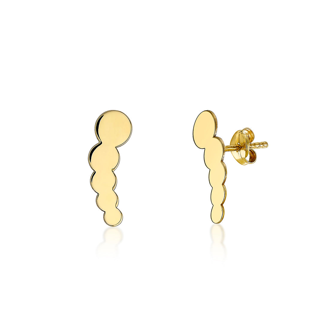 9ct Yellow Gold Graduated Comet Disc Earring