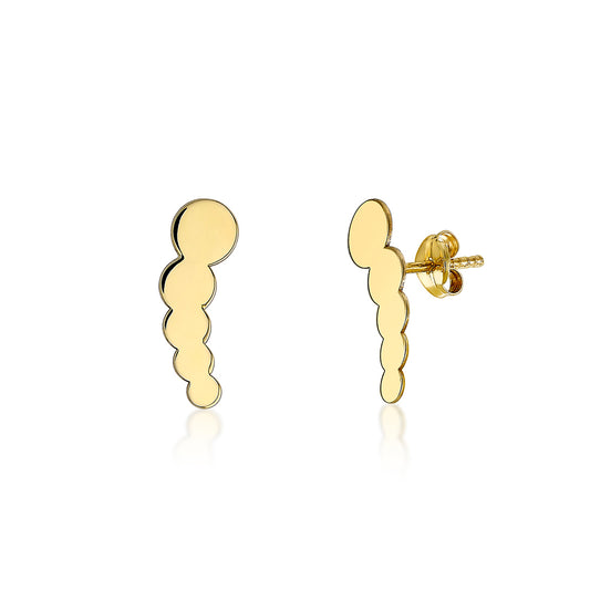 9ct Yellow Gold Graduated Comet Disc Earring