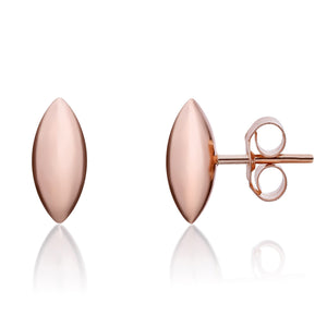 9ct Rose Gold Marquise Shaped Stud Earrings