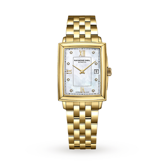 A Picture of Raymond Weil 35mm Toccata Rectangle Mother of Pearl set Diamond Dial Watch