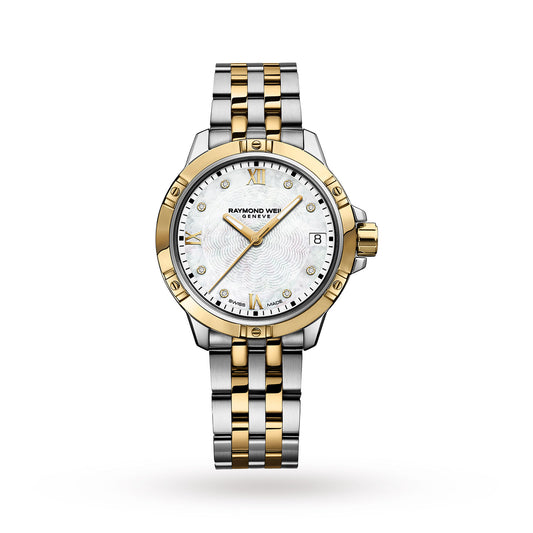 A Picture of Raymond Weil 30mm Tango Two-Toned Mother of Pearl Watch