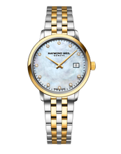 Load image into Gallery viewer, Raymond Weil 29mm Toccata Two-Tone Mother of Pearl Dial with set Diamonds Watch frontal view