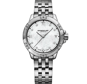 Raymond Weil 30mm Tango Mother of Pearl set Diamond Watch front view