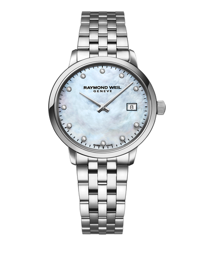 Raymond Weil 29mm Toccata Mother of Pearl with set Diamonds Watch frontal view