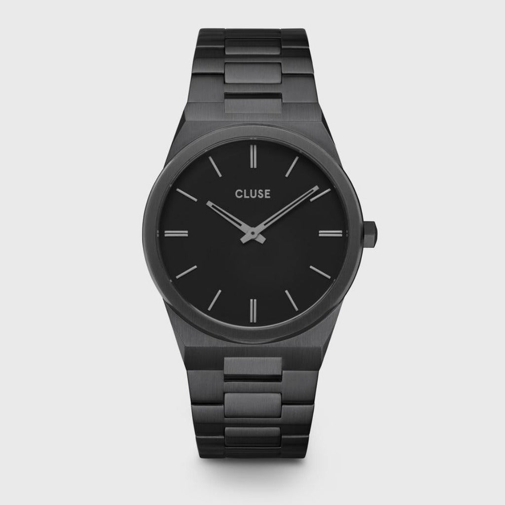 Cluse 40mm Vigoureux All Black Stainless Steel Watch Frontal