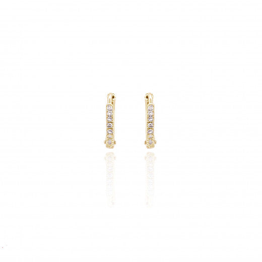 9ct Yellow Gold 10mm Diamond Hoop Earrings