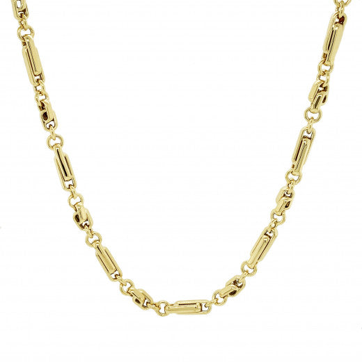 9ct Yellow Gold Belcher Styled Figaro Link Classic Necklace