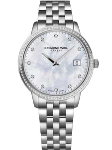 Raymond Weil 34mm Toccata Diamond set Mother of Pearl Link Watch