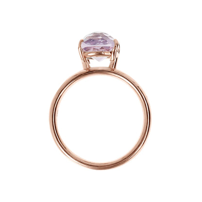 Bronzallure 9ct Rose Gold Solitaire Purple Amethyst Ring
