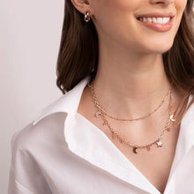 Load image into Gallery viewer, Bronzallure 18ct Rose Gold Plated Purezza Duo Chain, Moon &amp; Star Pendants Necklace