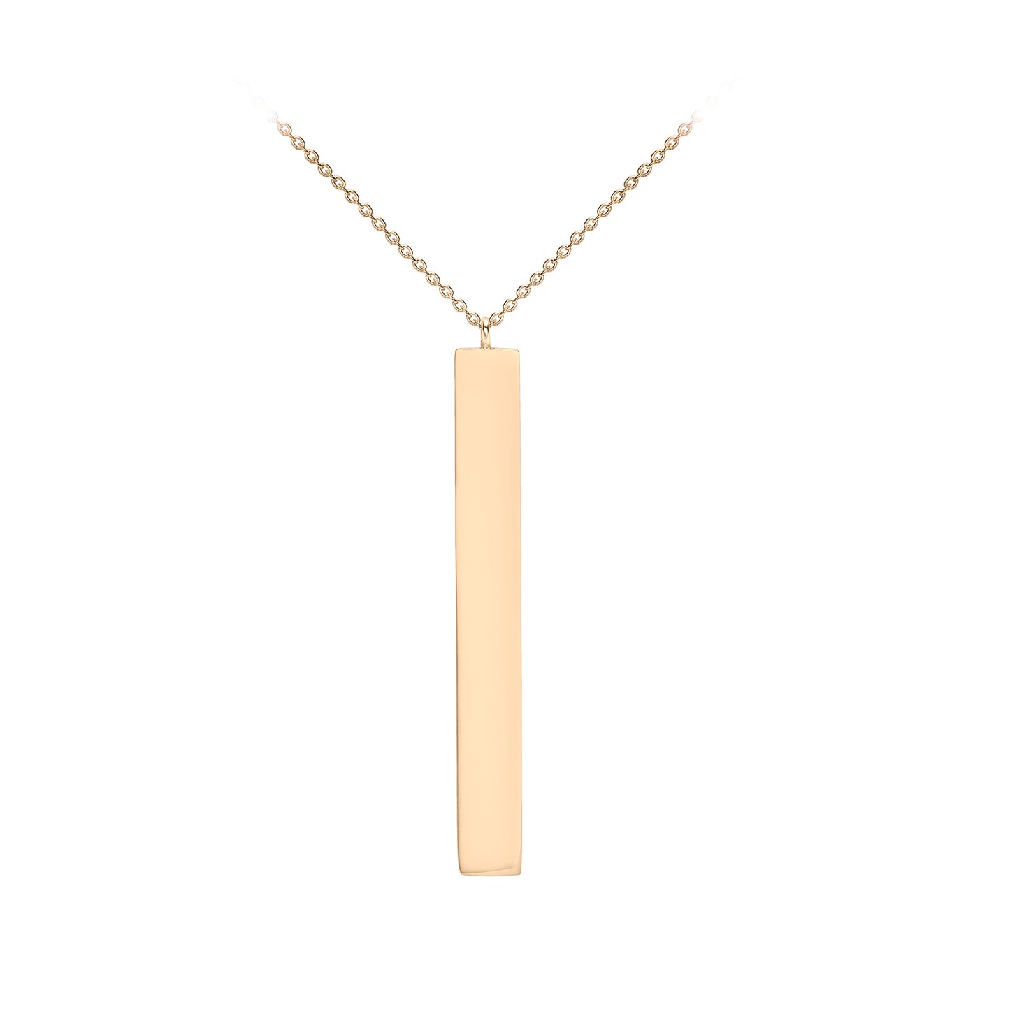 9ct Rose Gold Vertical Y Bar Personalising Necklace