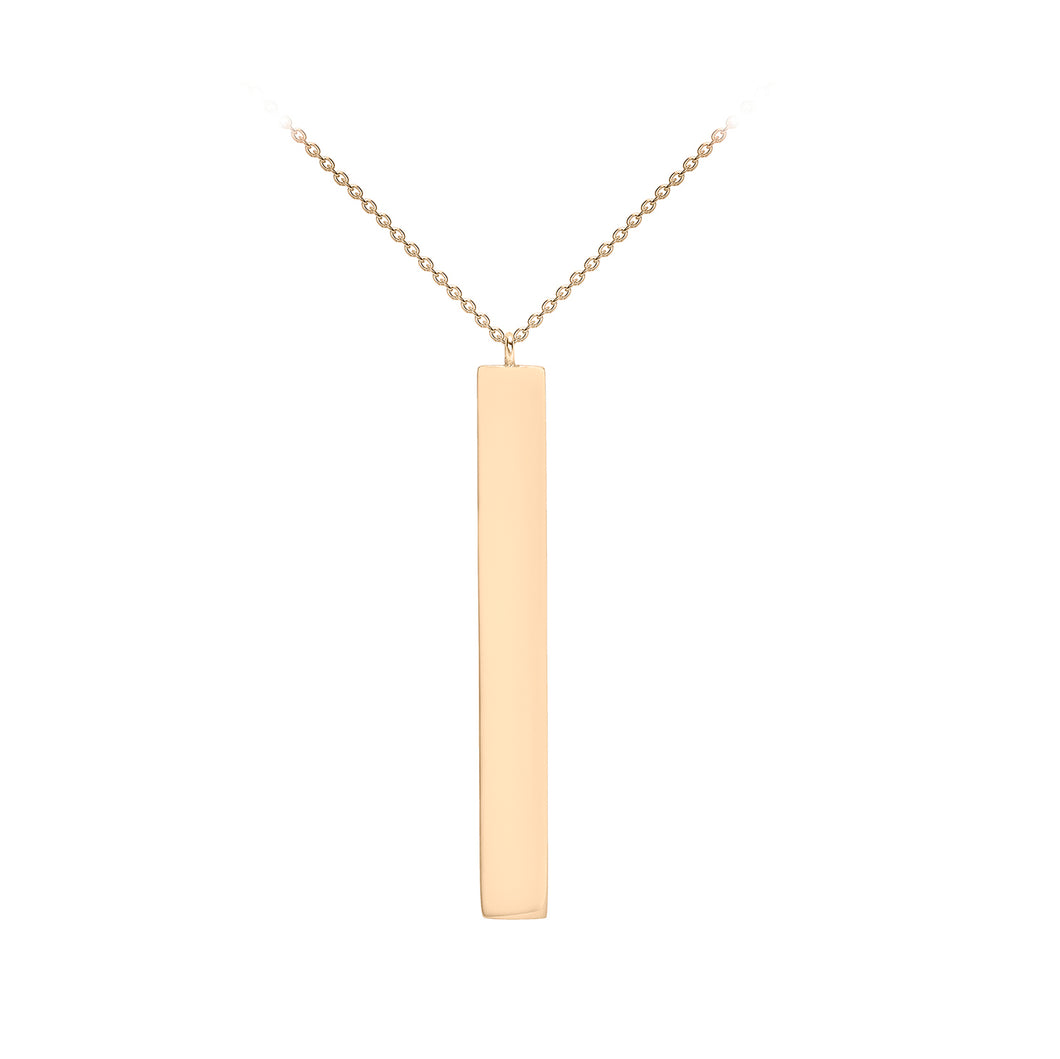 9ct Rose Gold Vertical Y Bar Personalising Necklace