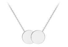 Load image into Gallery viewer, 9ct White Gold Double Disk Adjustable Necklace Close up