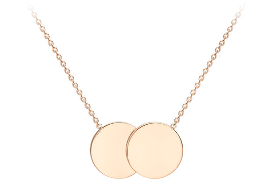 9ct Rose Gold Small Double Disc Necklace