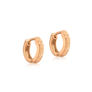 9ct Rose Gold Diamond cut Creole Hoop Earrings