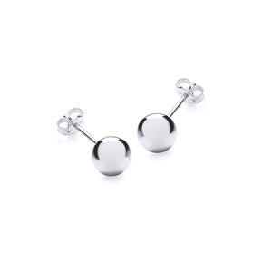 9ct White Gold Classic 7mm Ball Earrings