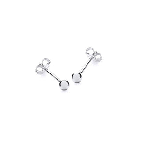 9ct White Gold Classic 3mm Ball Earrings