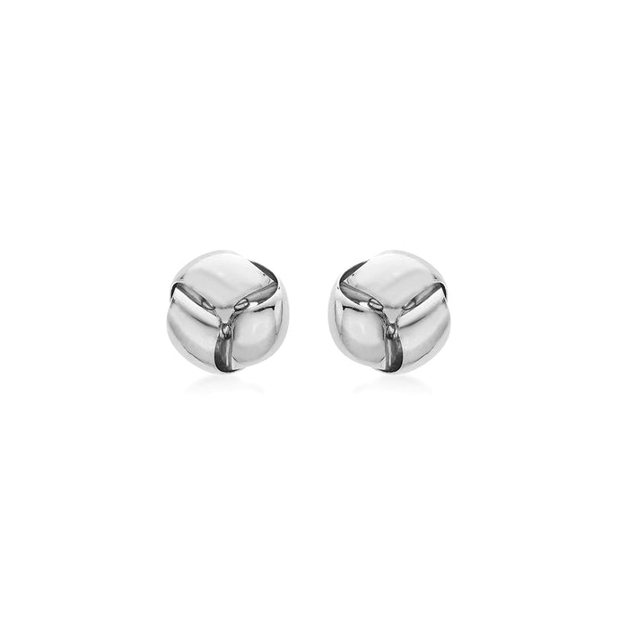9ct White Gold 9mm Close Knot Stud Earrings