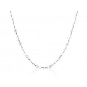 9ct White Gold 5mm Cultured Fresh Water Pearl Necklace