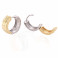 9ct Yellow and White Gold Hammered Hoop Earrings