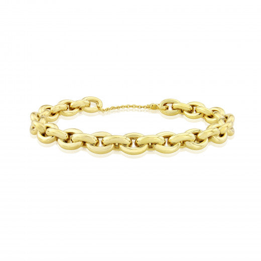 9ct Yellow Gold Round Oval Chain Bracelet