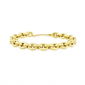 9ct Yellow Gold Round Oval Chain Bracelet