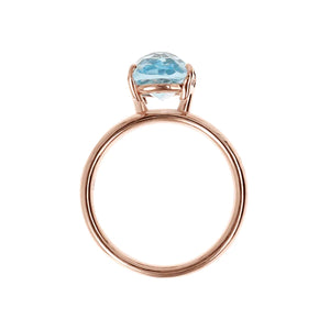 Bronzallure 9ct Rose Gold Solitaire Blue Topaz Ring