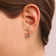 Load image into Gallery viewer, Bronzallure Altissima 18ct Rose Plate Round CZ Hoop Earrings