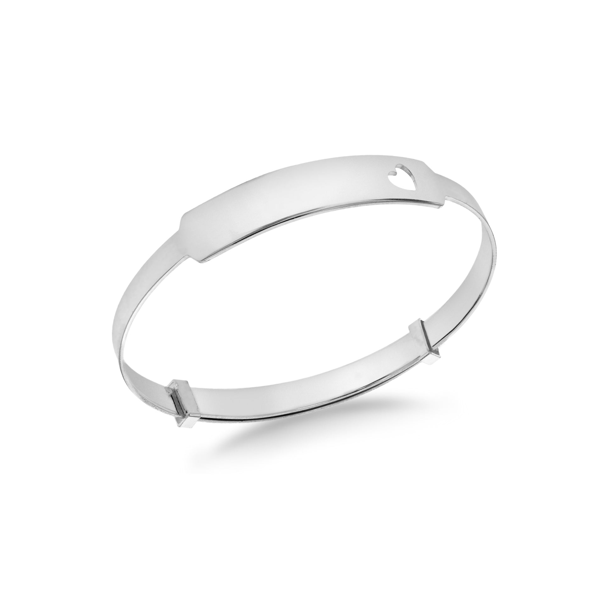 Sterling Silver cut out Heart Baby Bangle