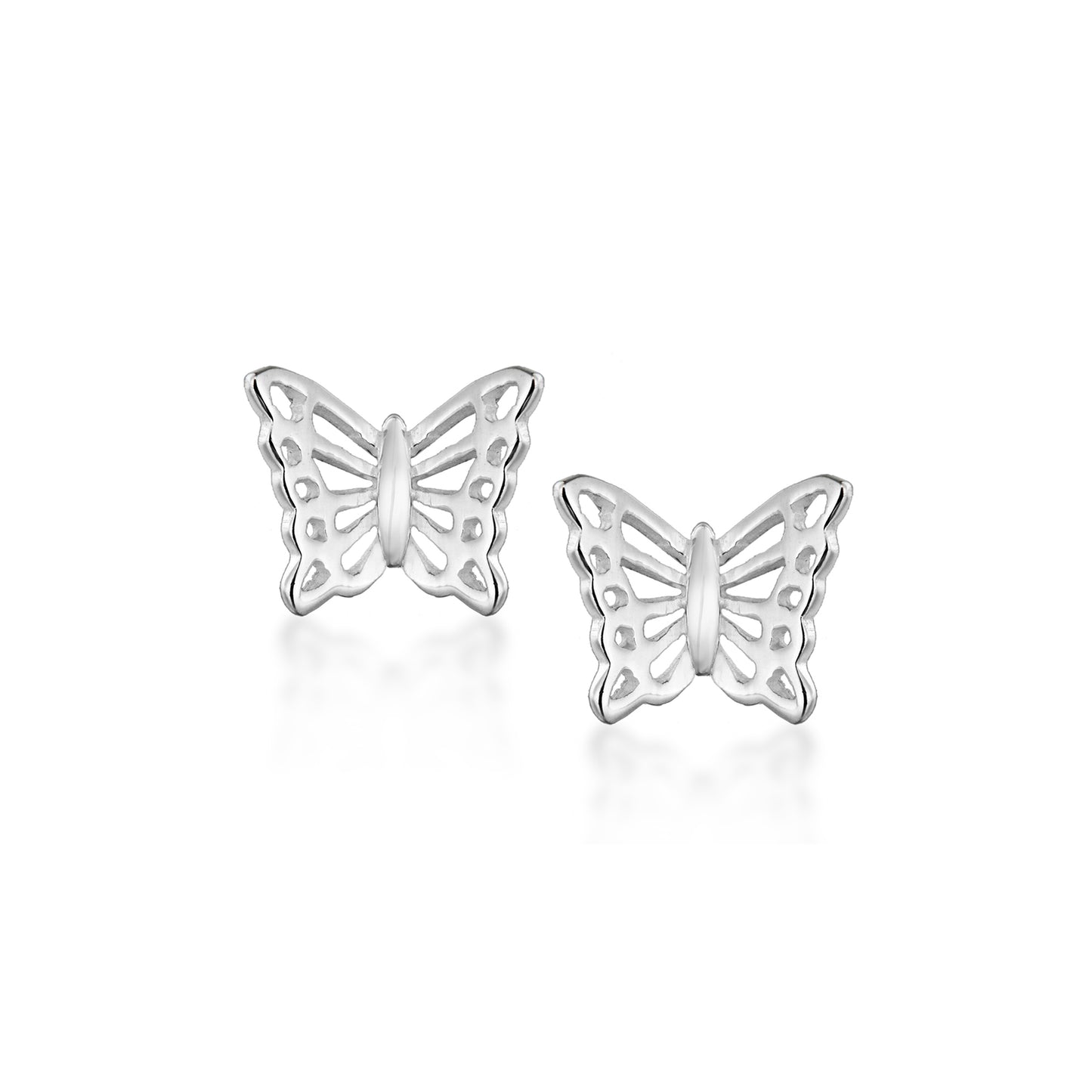 Sterling Silver Filigree Butterfly Stud Earrings