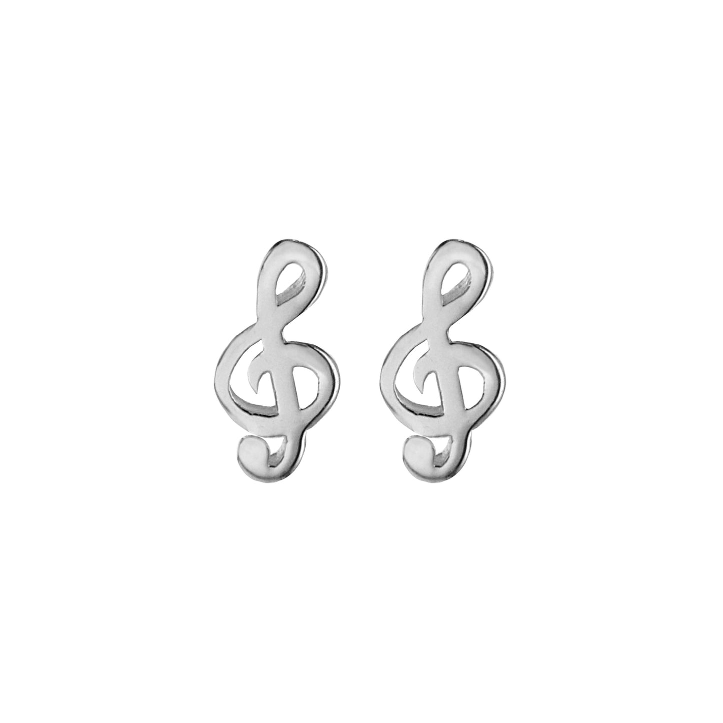 Sterling Silver Treble Clef Earrings
