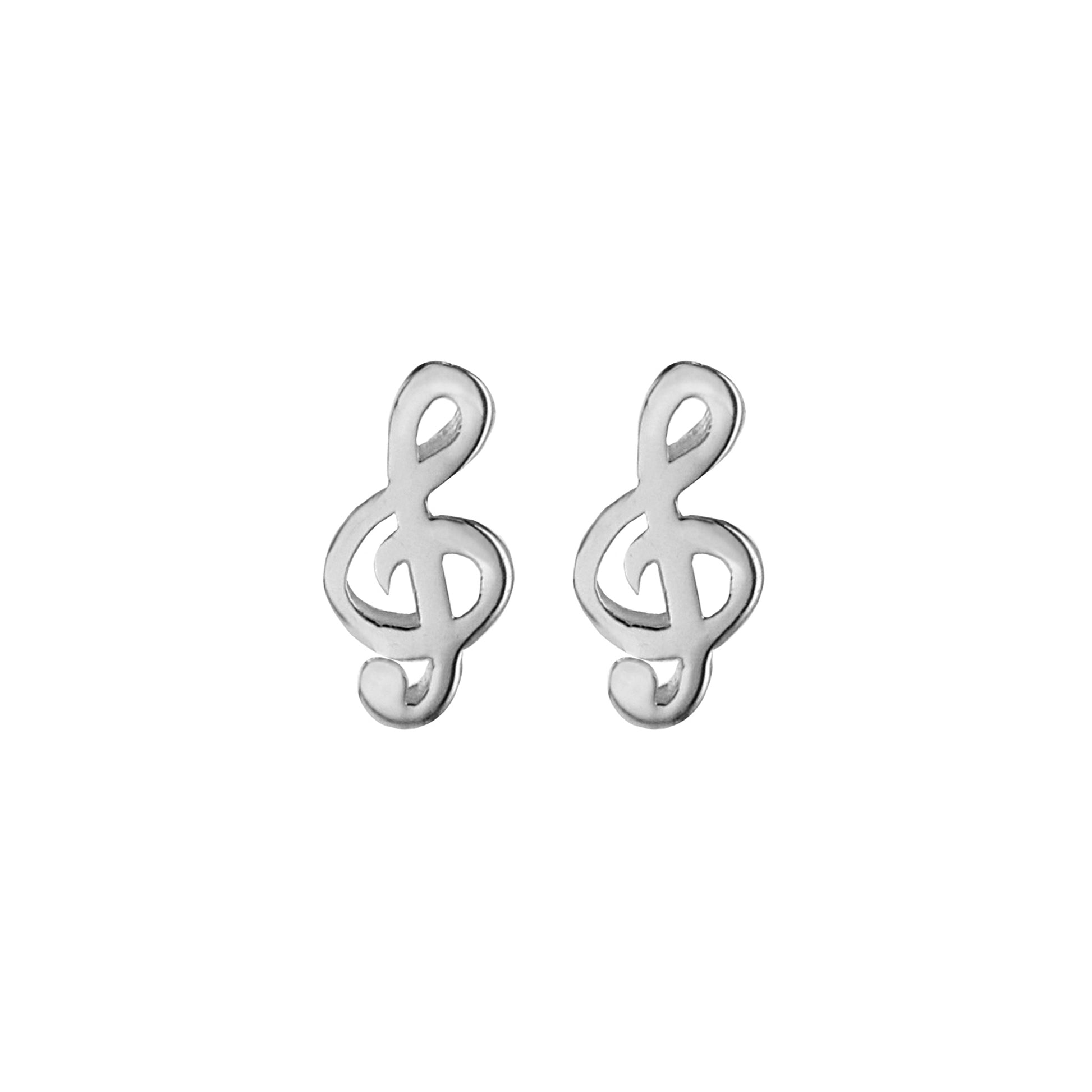 Sterling Silver Treble Clef Earrings