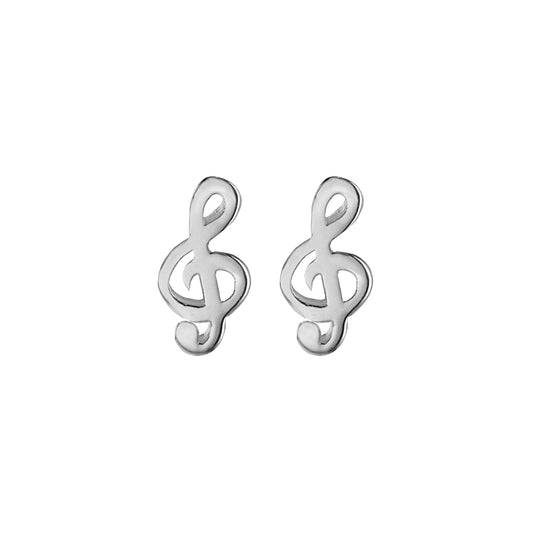 Sterling Silver Treble Clef Earrings