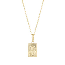 Load image into Gallery viewer, 9ct Yellow Gold Double Sided Sacred Heart Rectangle Necklace Media 1 of 2