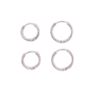 9ct White Gold Diamond Hoop Earrings Small with larger earrings we offer too