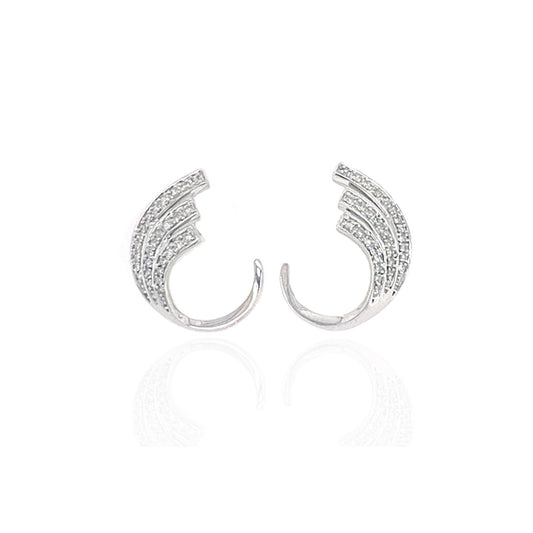 9ct White Gold Wing Pavé set Earrings