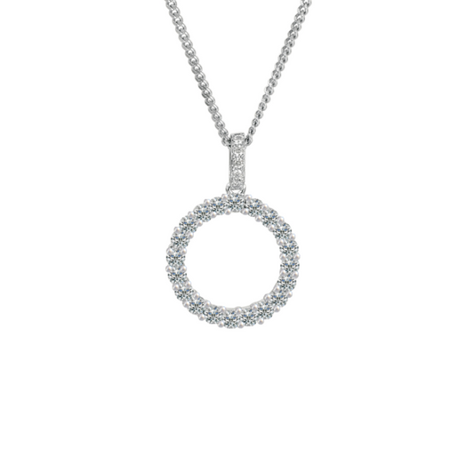 Sterling Silver Circle of Life CZ Necklace