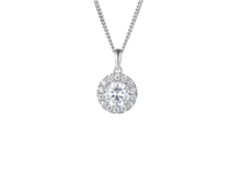 Load image into Gallery viewer, Sterling Silver Halo CZ Necklace