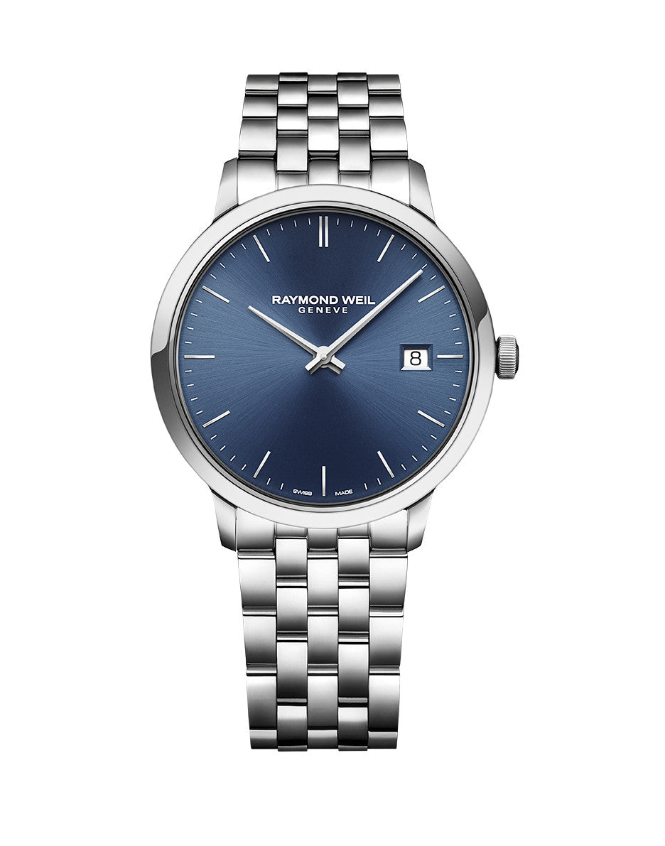Raymond Weil 39mm Toccata Blue Date Dial Stainless Steel Watch