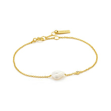 Load image into Gallery viewer, Ania Haie Yellow Gold Plated Baroque Pearl Bracelet
