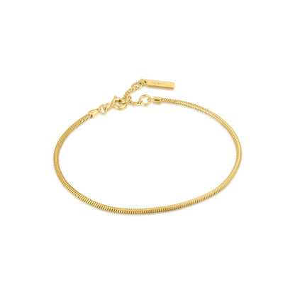 Ania Haie Yellow Gold Plated Rounded Snake Bracelet